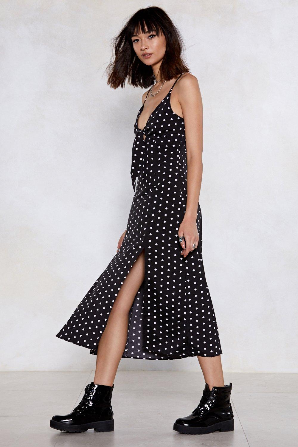 polka dot split dress