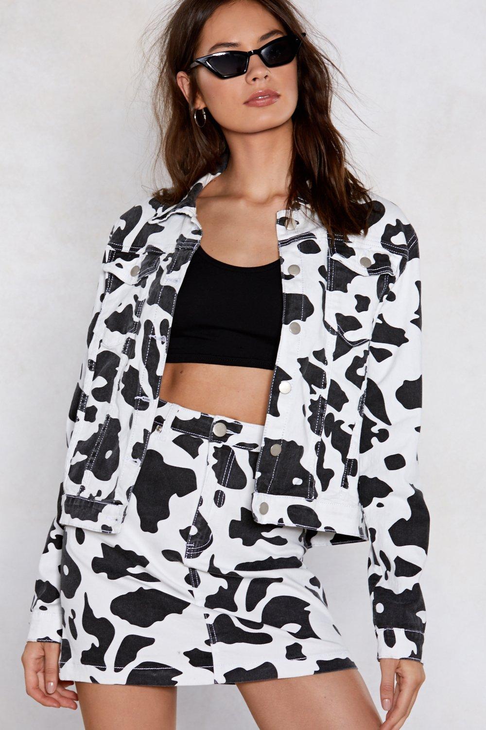 cow print denim