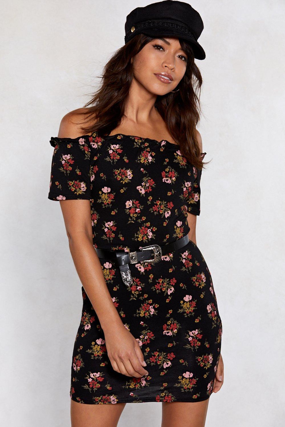nasty gal off the shoulder dress