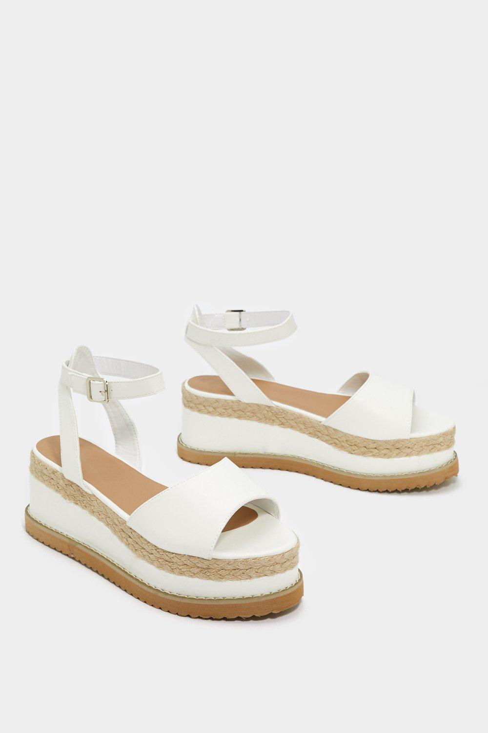 espadrille platform sandals white