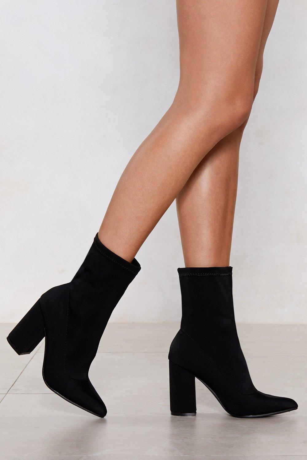 bottines chaussettes talon carré
