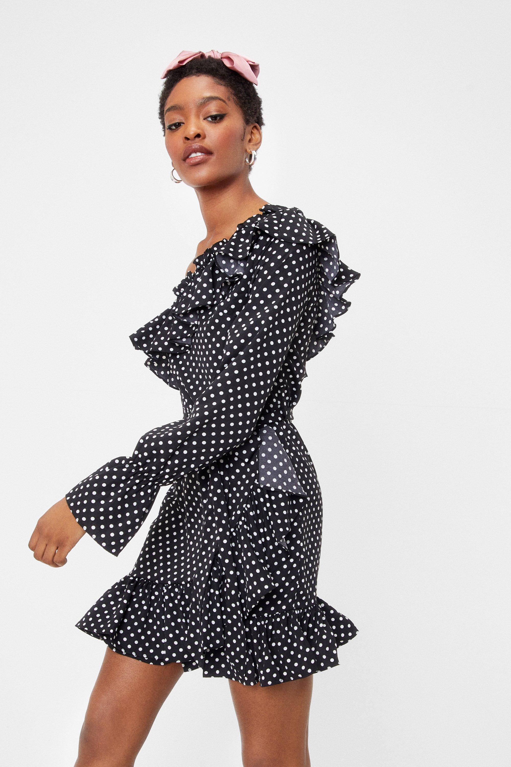 nasty gal polka dot dress