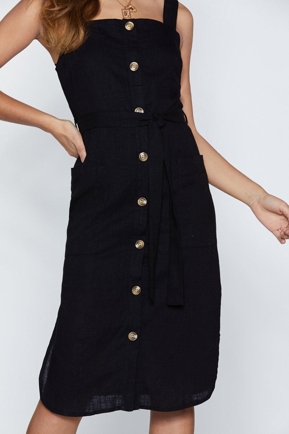 black button down dress