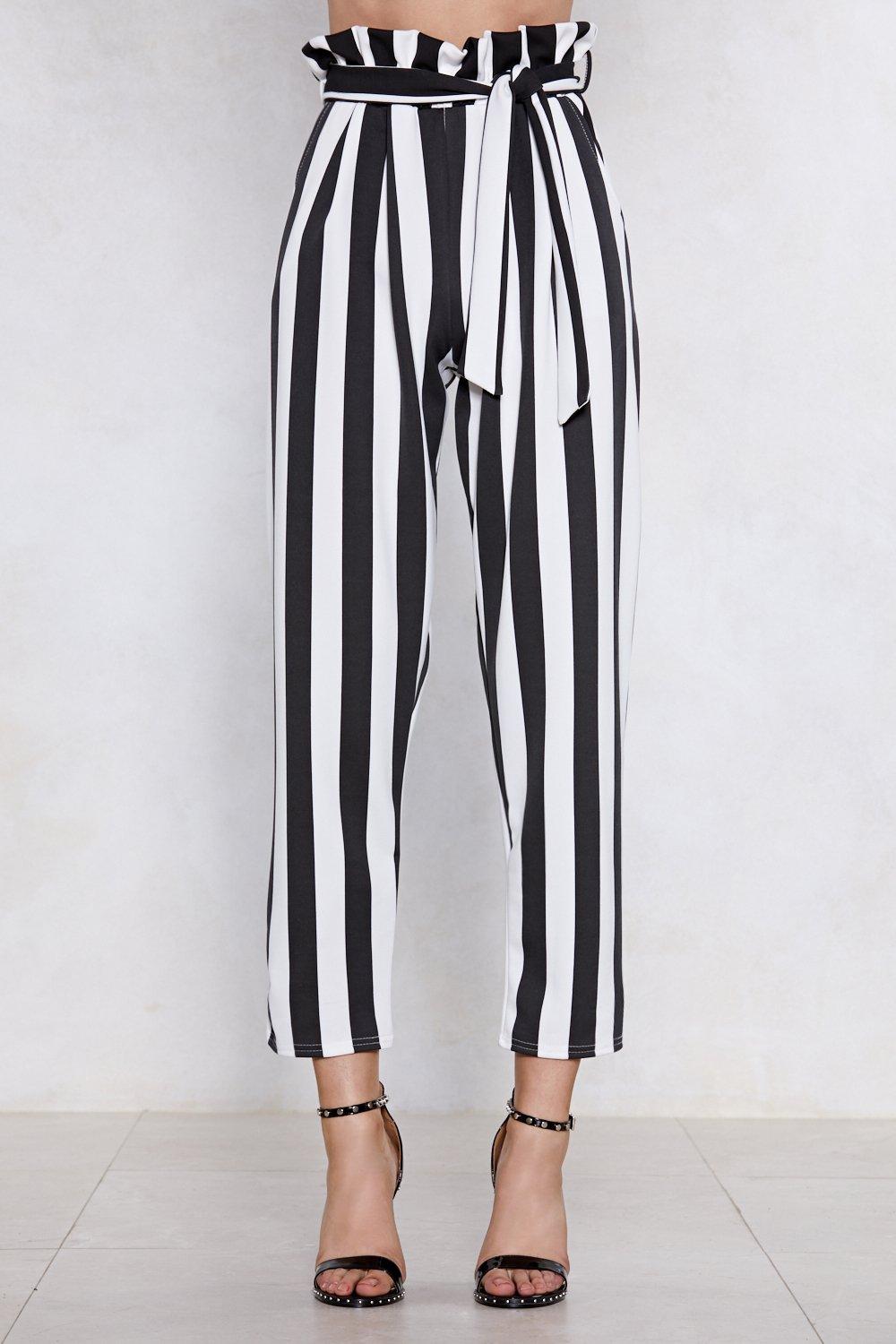 paper bag pants striped