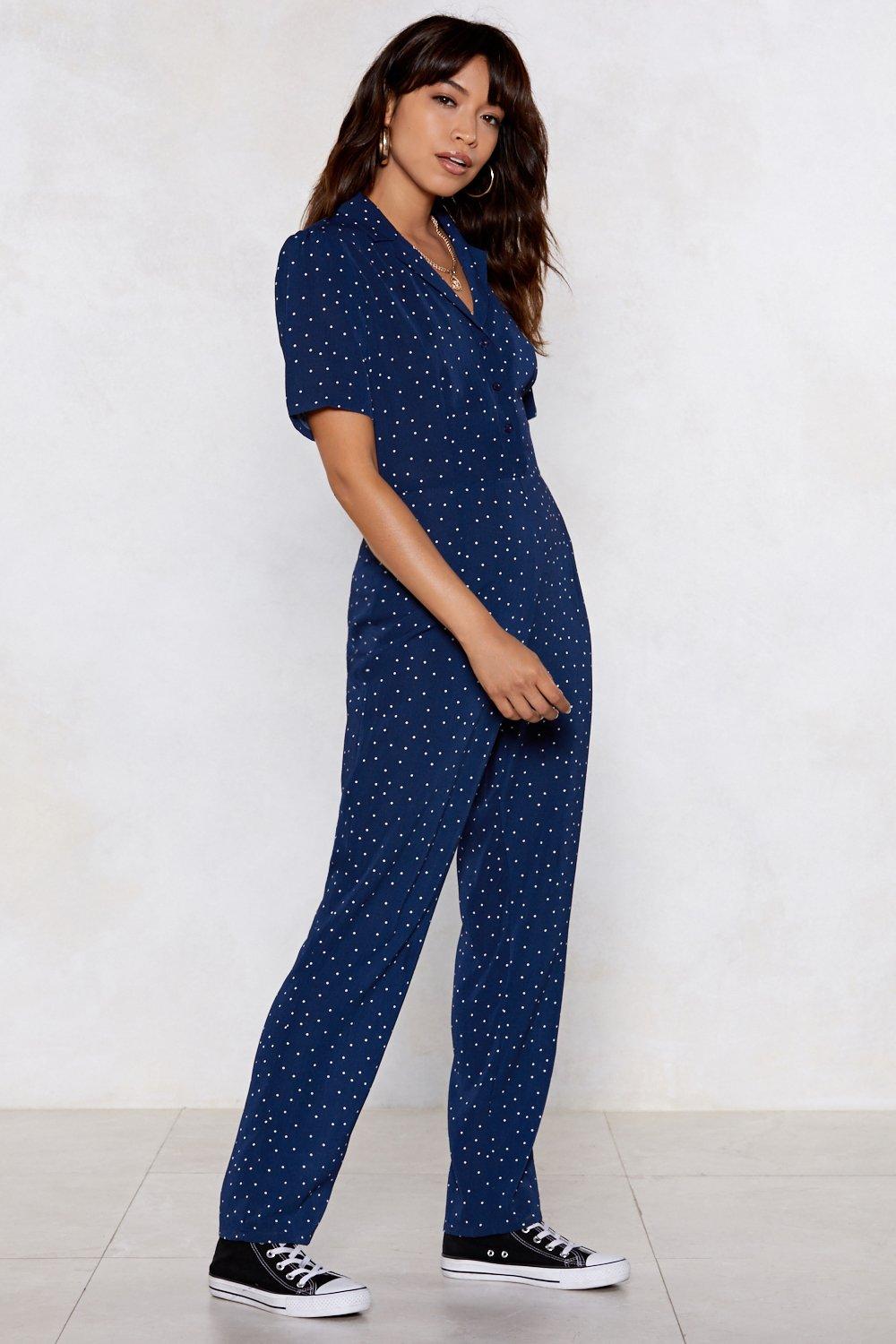 navy spotty jumpsuit