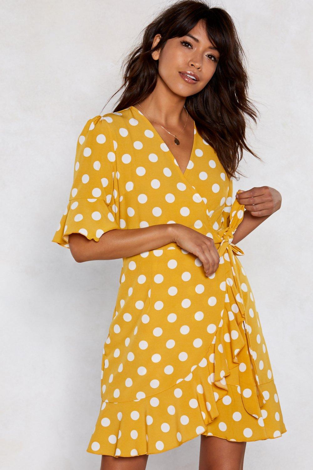 yellow dress polka dots