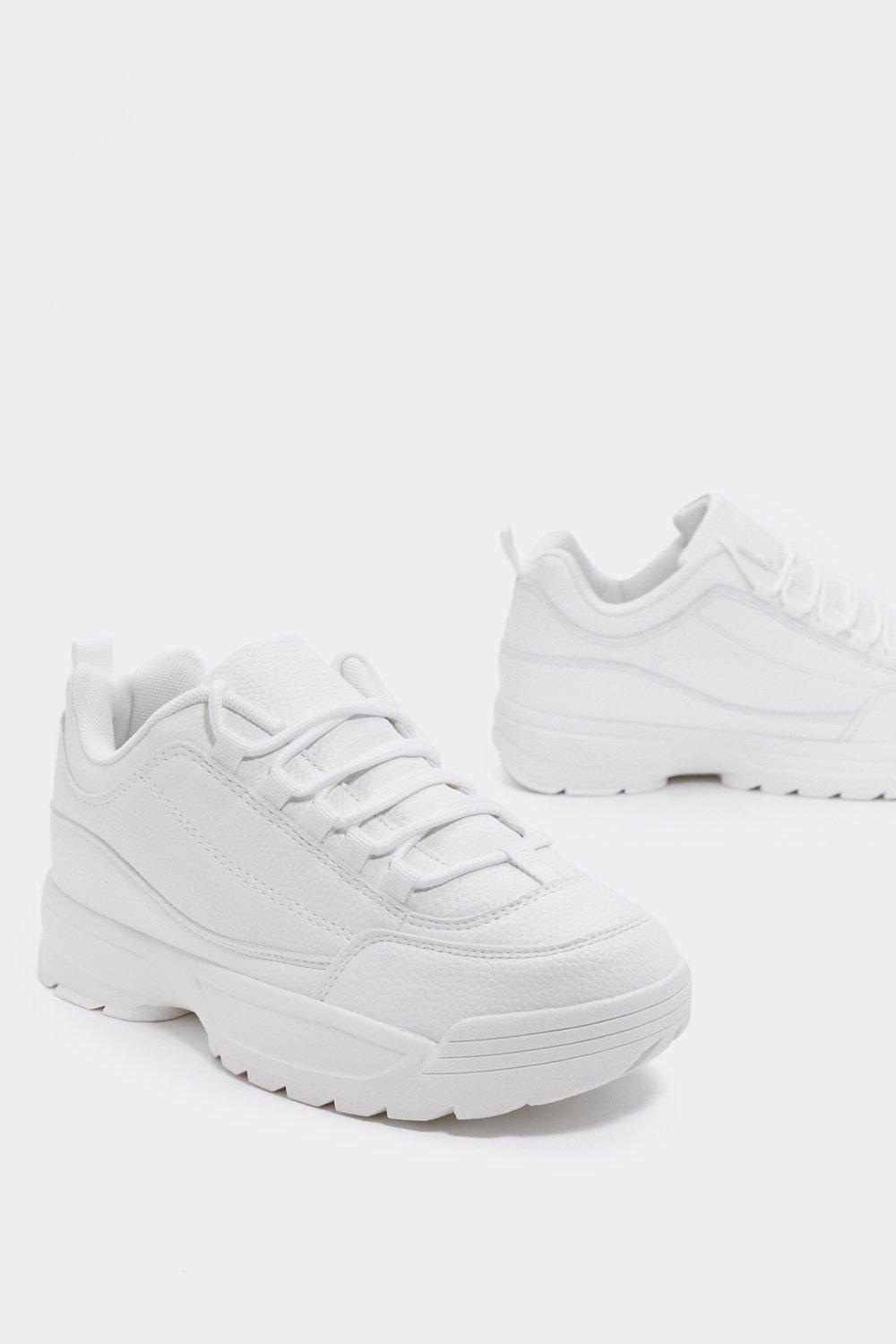 white chunky sneakers for women