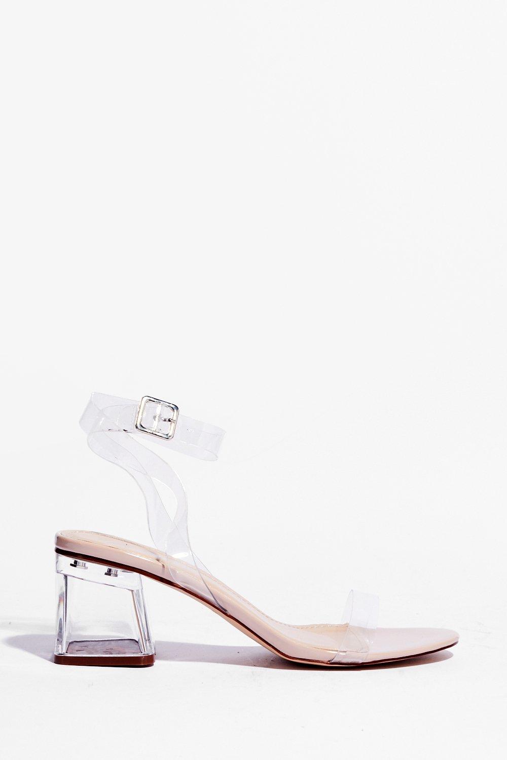 low heel clear sandals