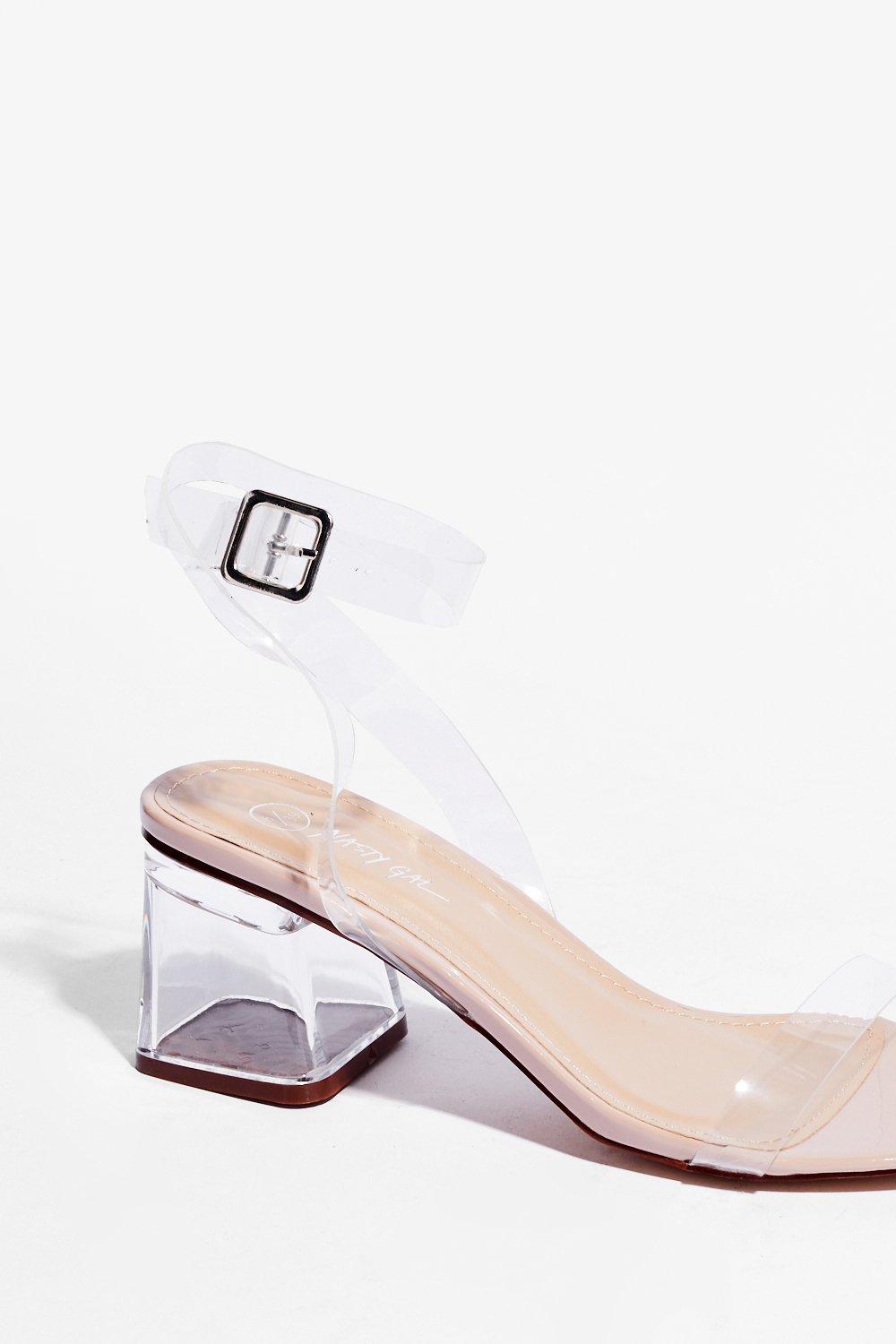 clear shoes small heel