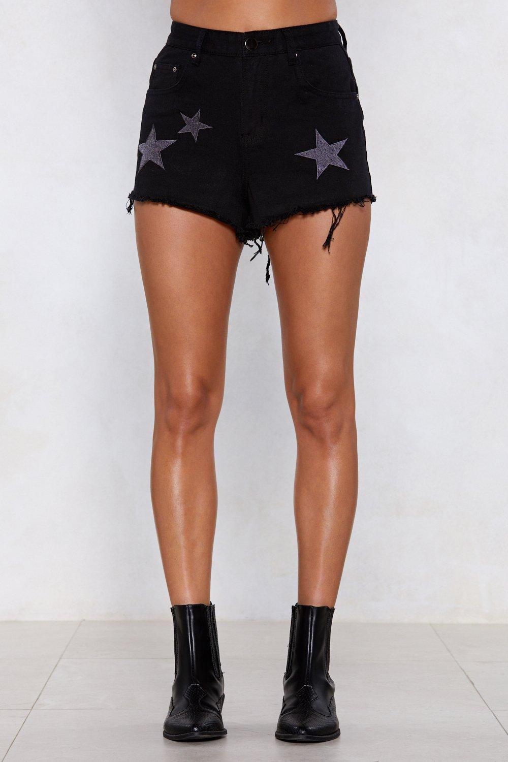 denim star shorts