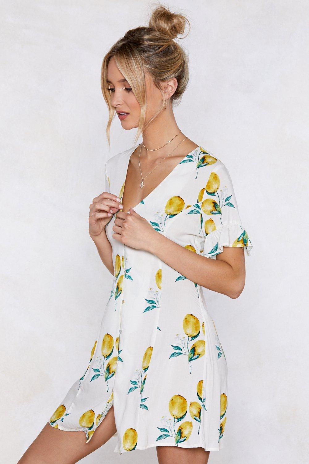 white dress with lemons