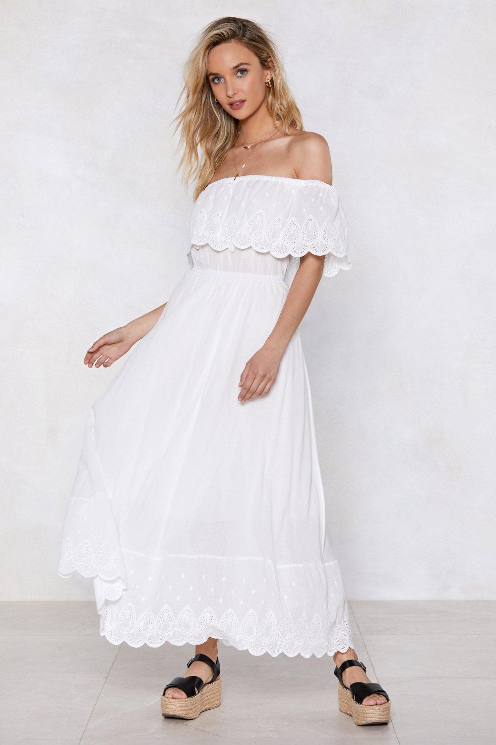 nasty gal off the shoulder dress