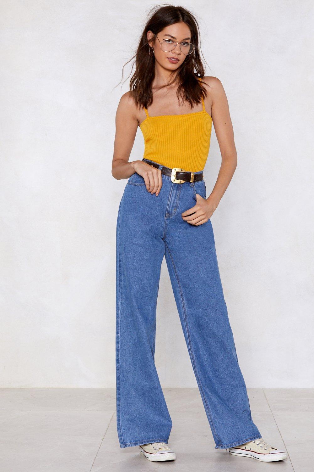 relaxed wide leg jeans