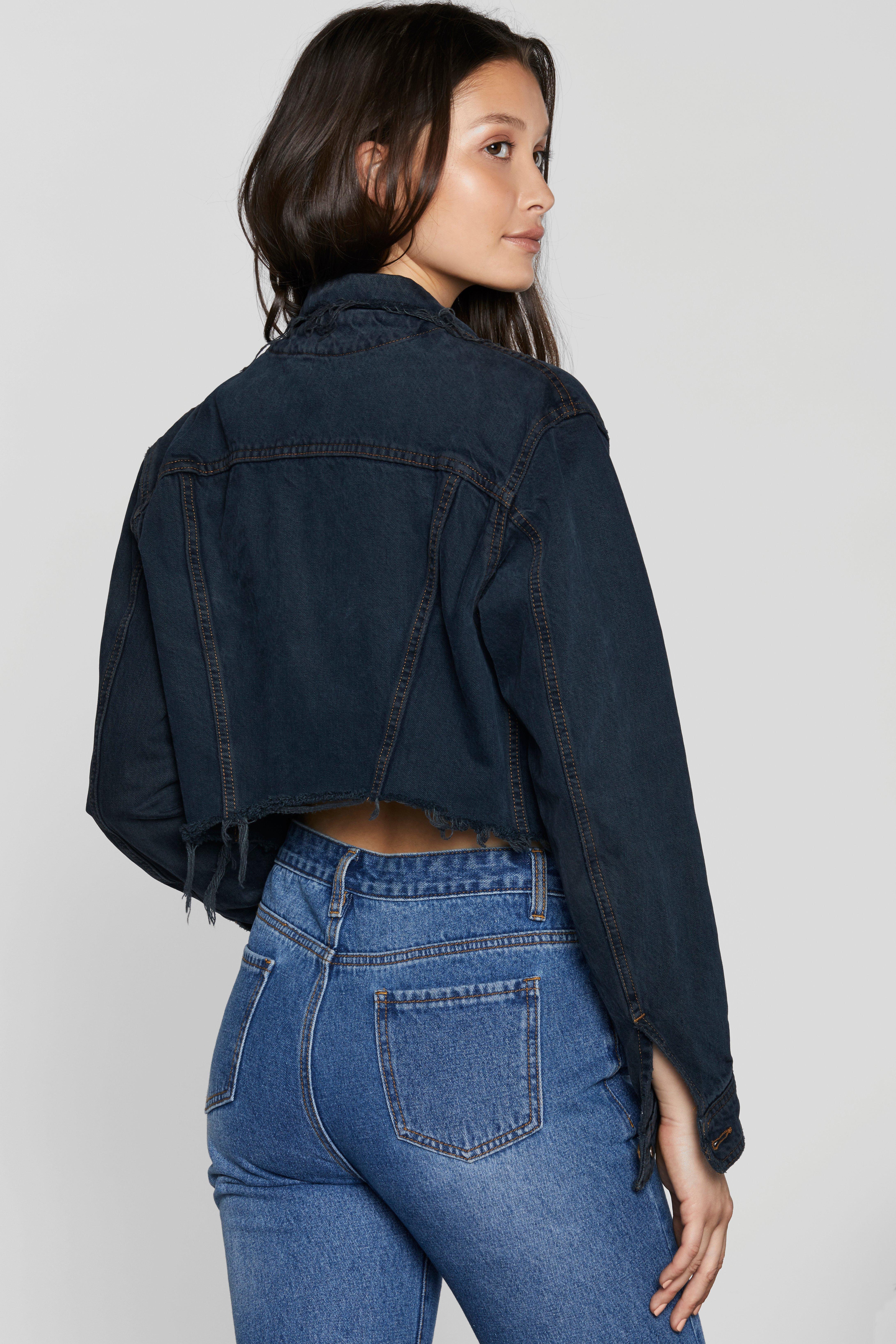 black denim jacket short