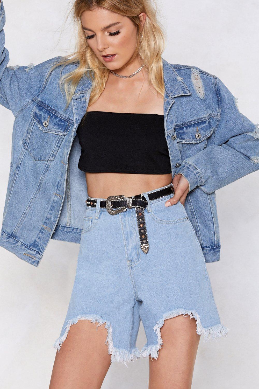 cheap high waisted denim shorts