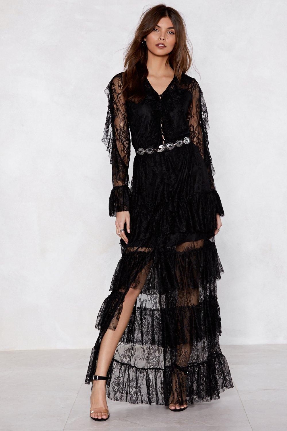 nasty gal black lace dress