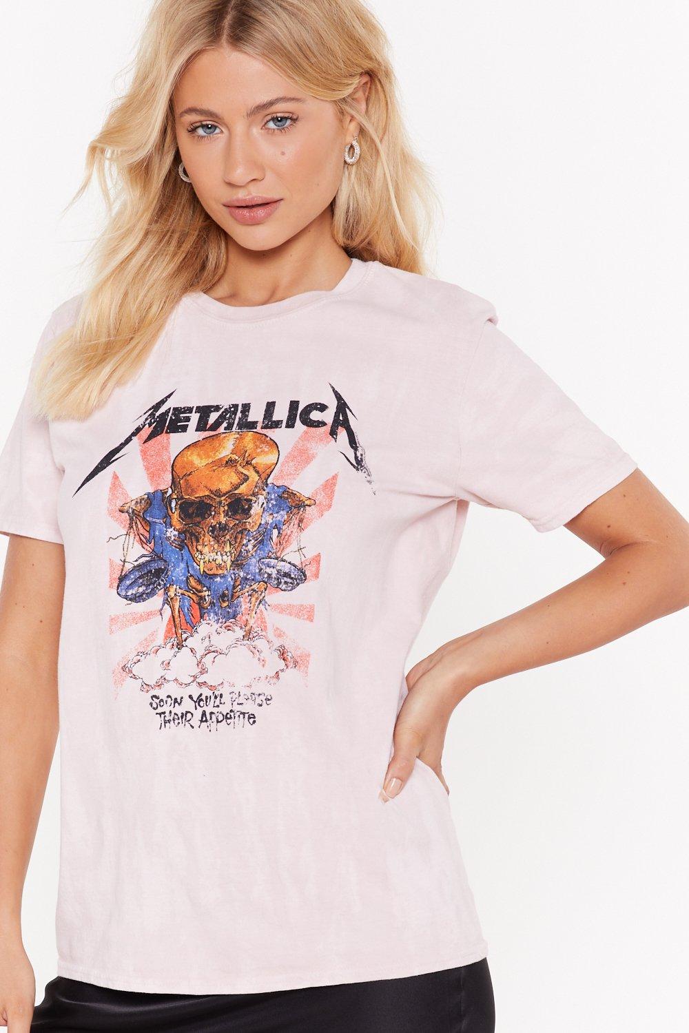 pink metallica shirt