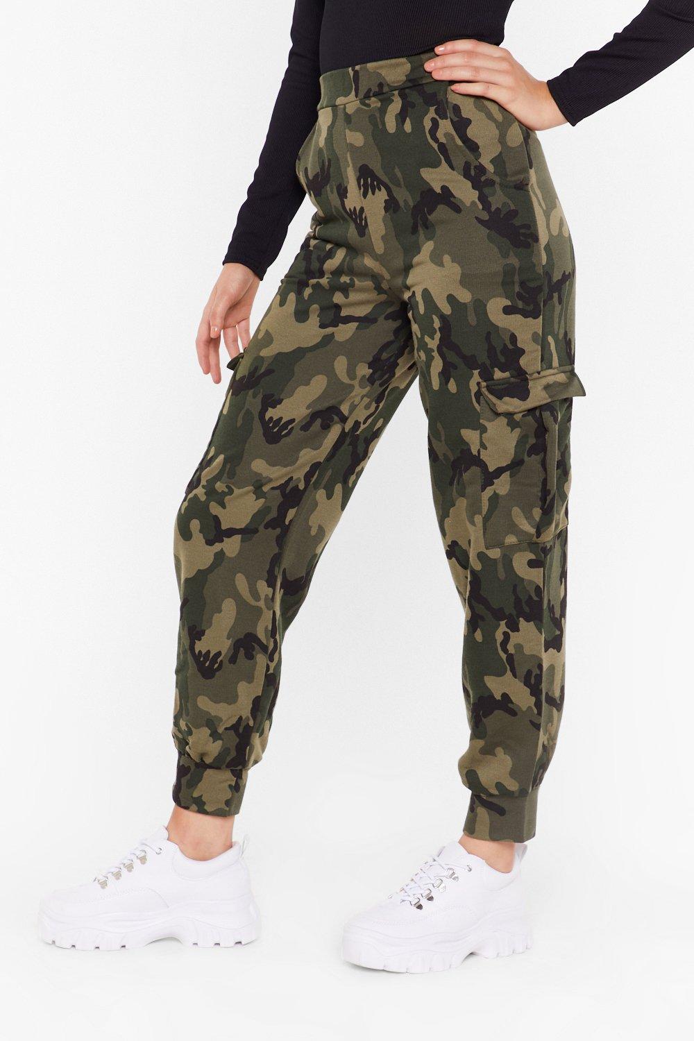 high waisted camo joggers