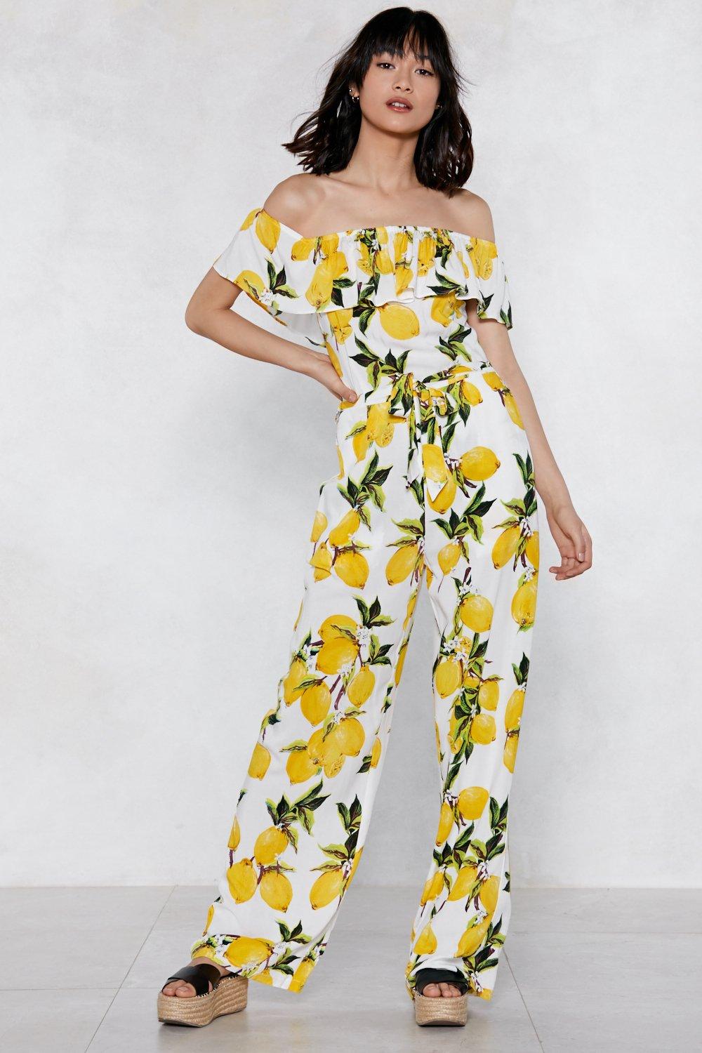 lemon print jumpsuit