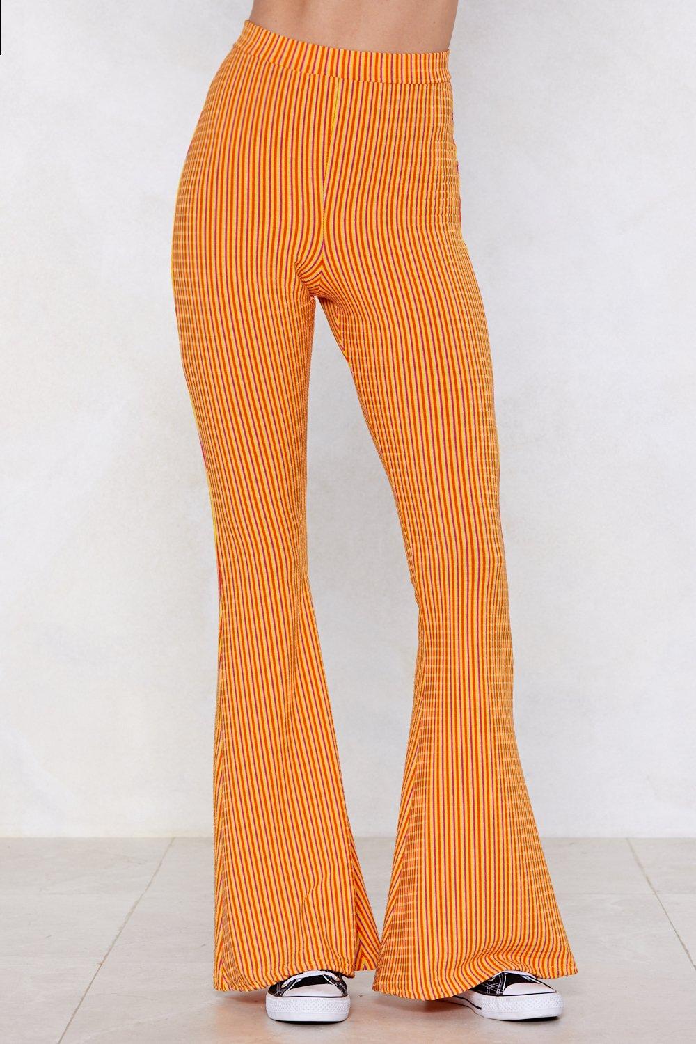 orange striped pants