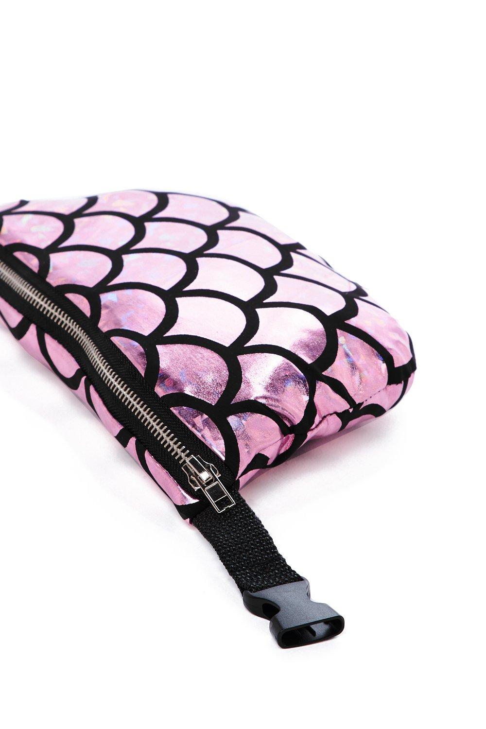pink metallic fanny pack