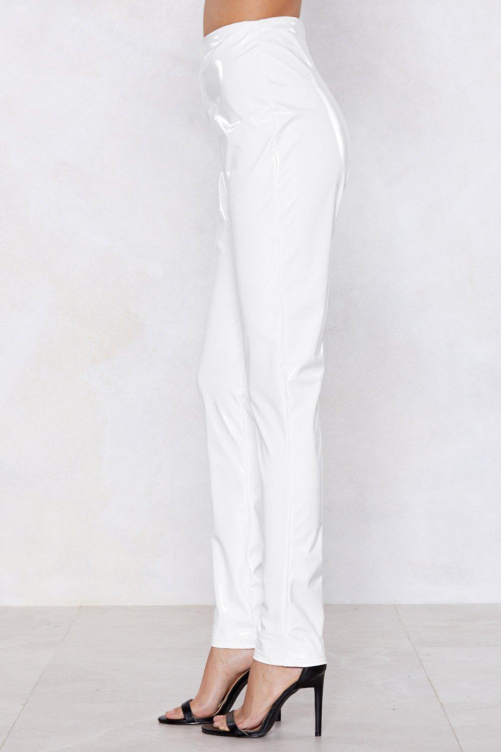 white vinyl pants