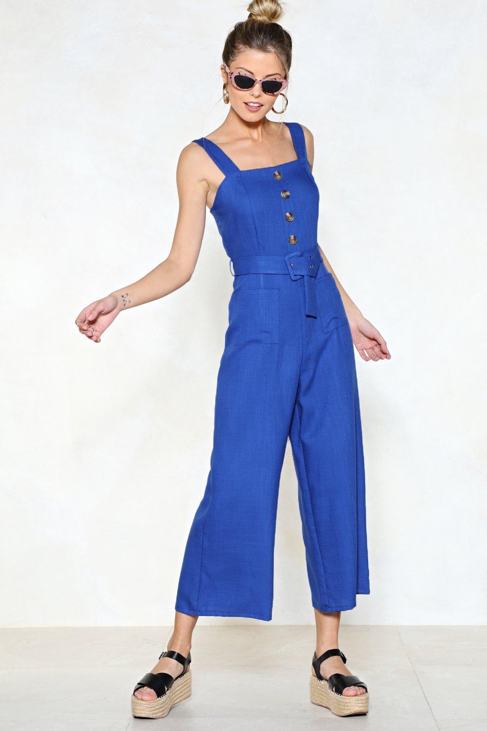 blue casual jumpsuit
