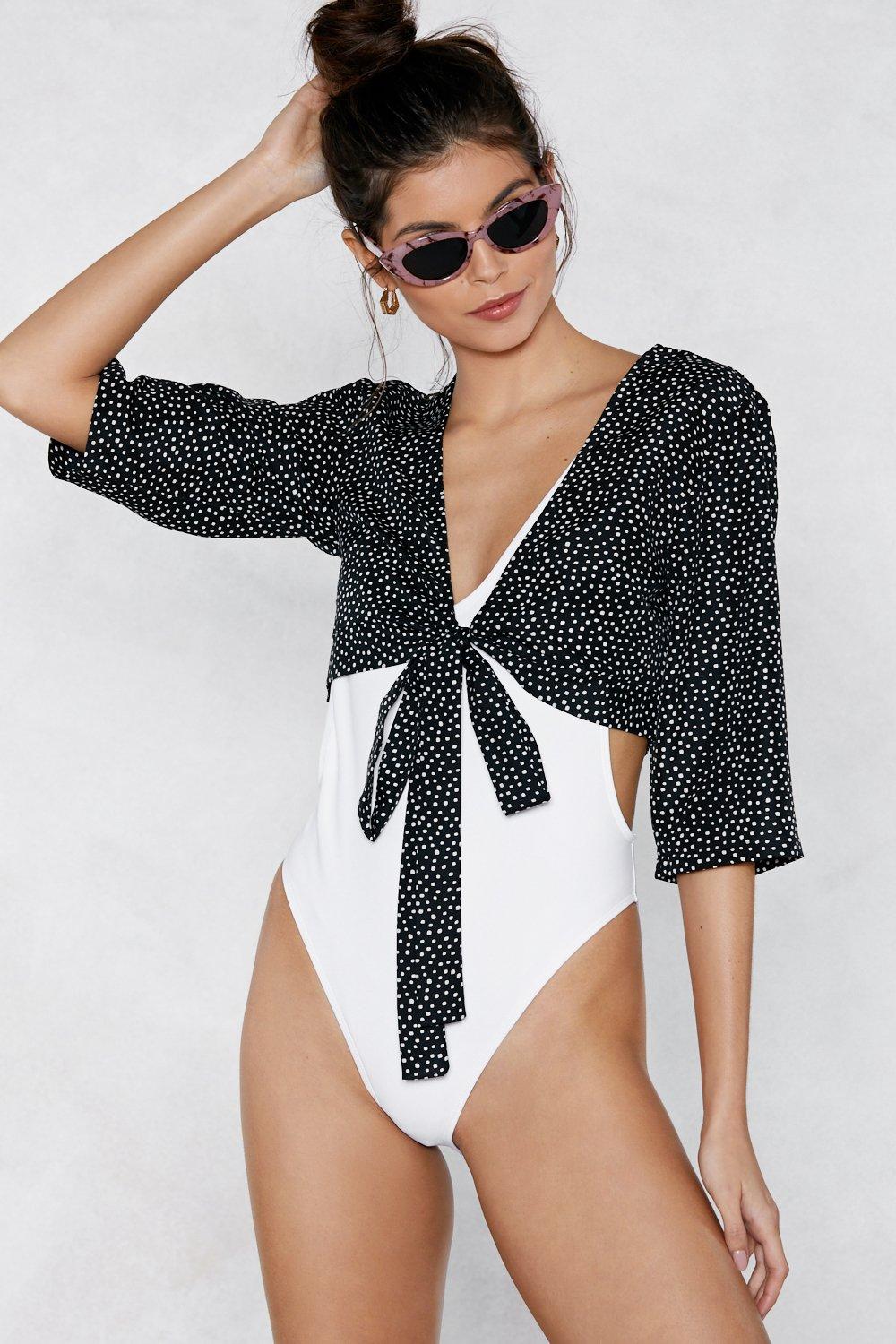nasty gal polka dot top