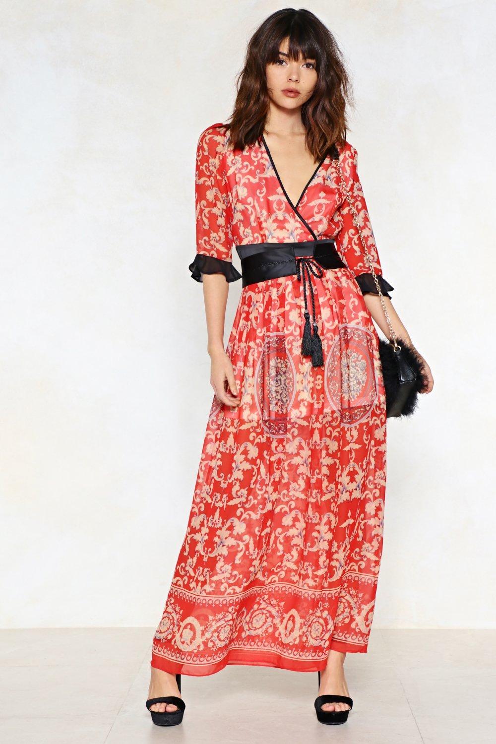 baroque maxi dress