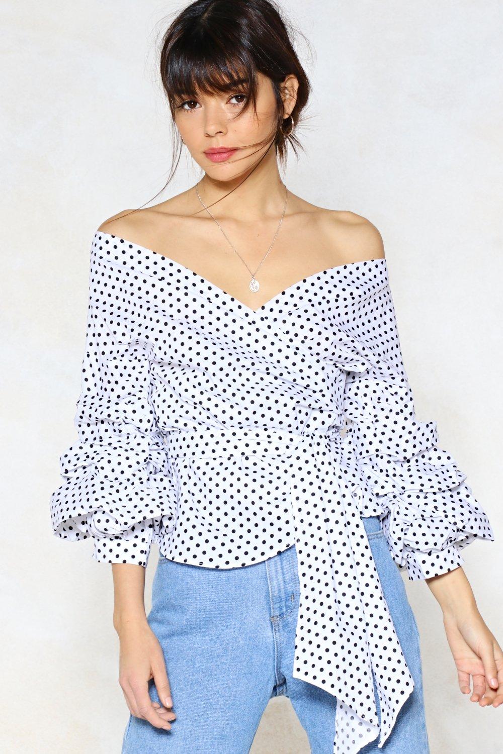 nasty gal polka dot top