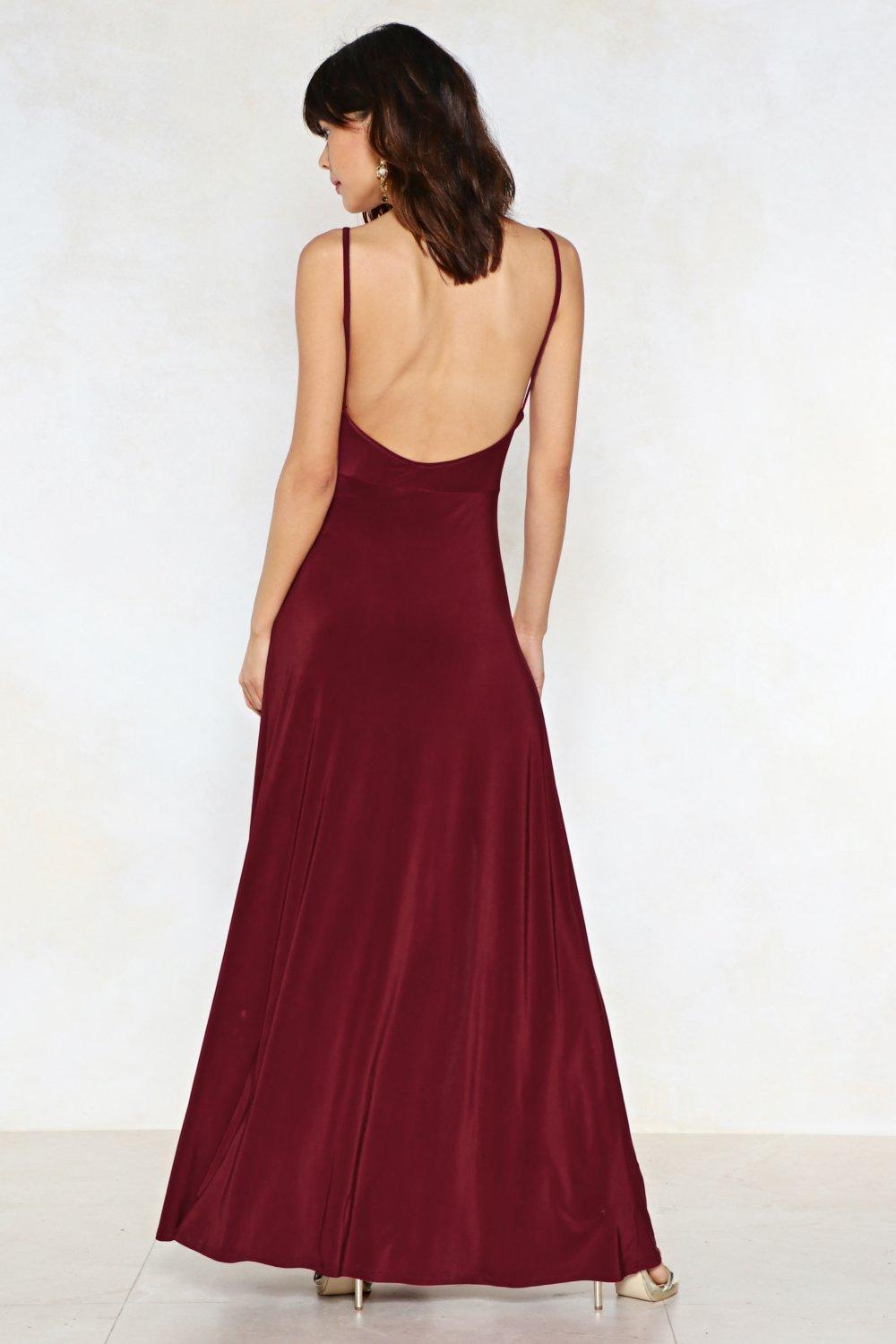 on a high maxi dress