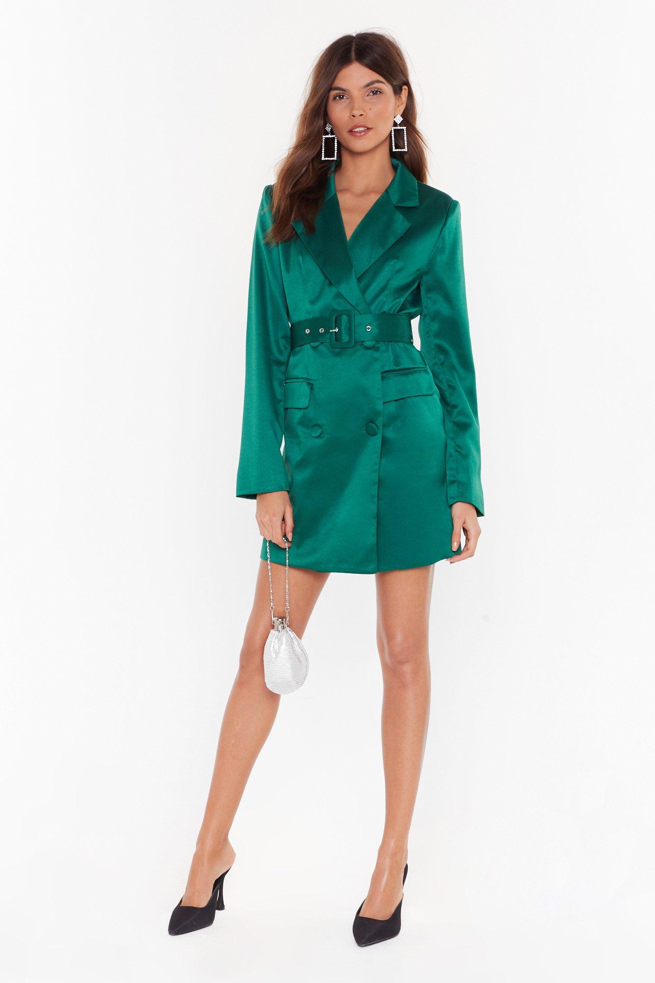 nasty gal green blazer dress