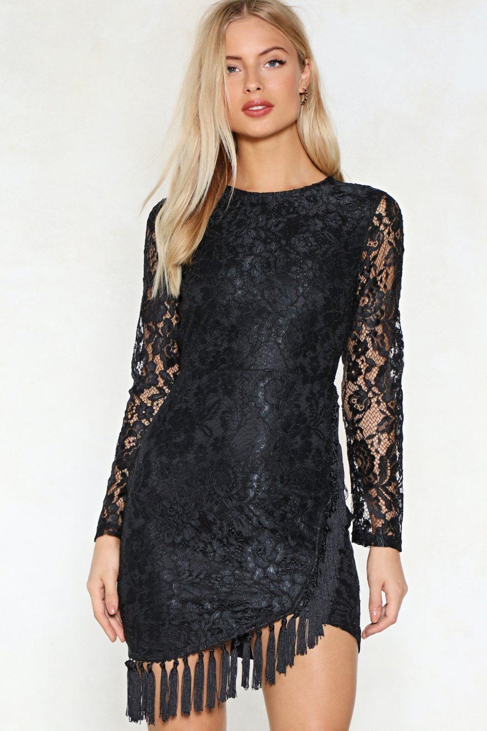 nasty gal black lace dress