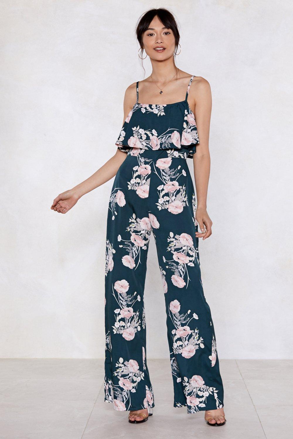 long sleeve plunge jumpsuit