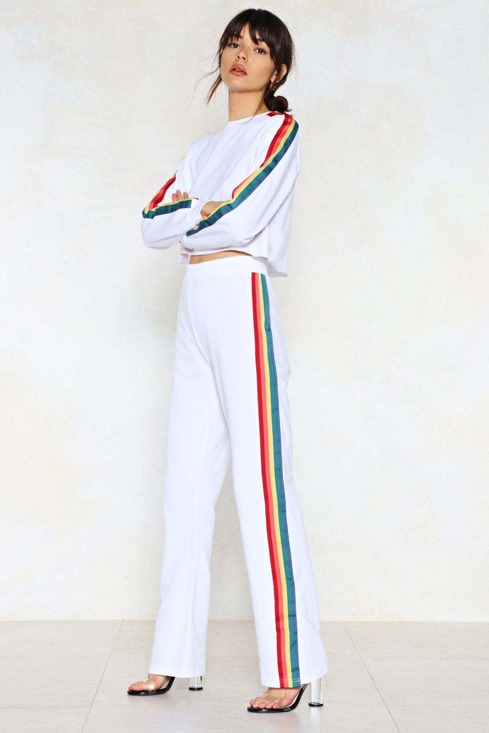 rainbow joggers stripe