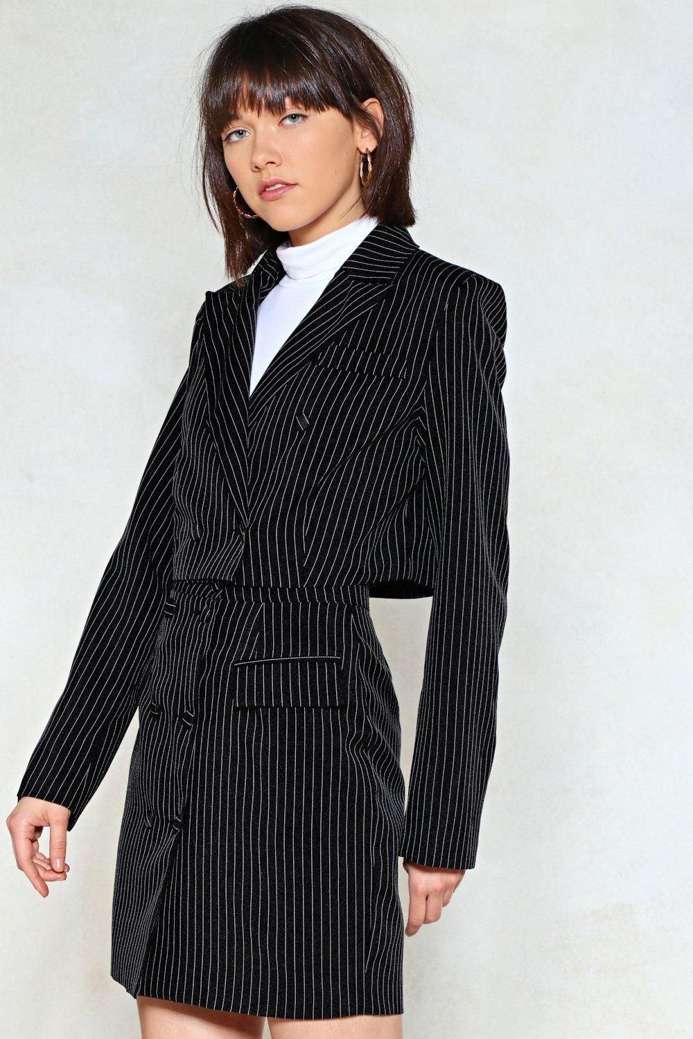 blazer and skirt set black