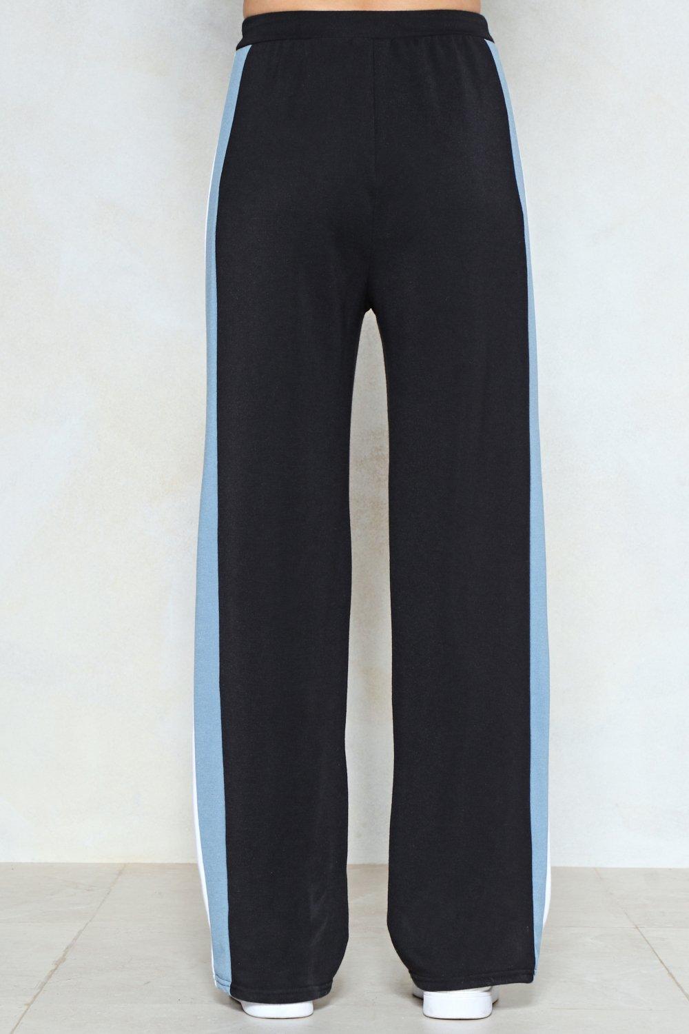 side striped satin trainer joggers