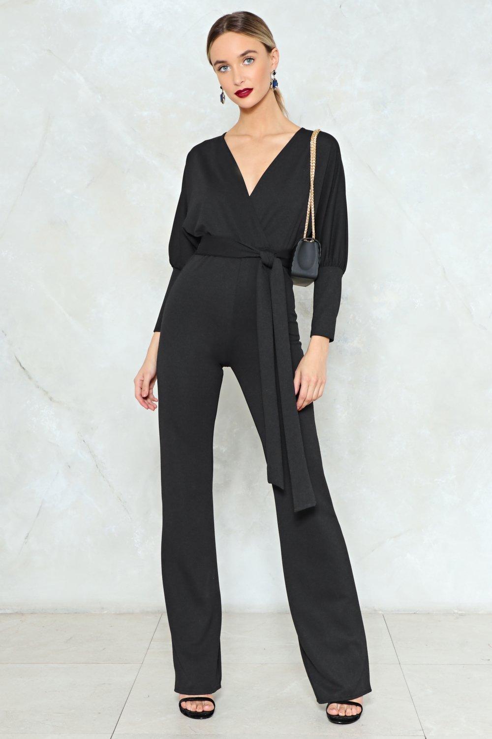 black wrap jumpsuit