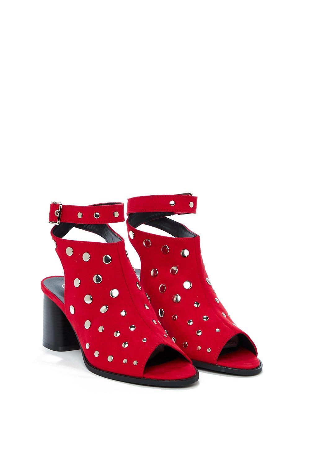 red booties peep toe