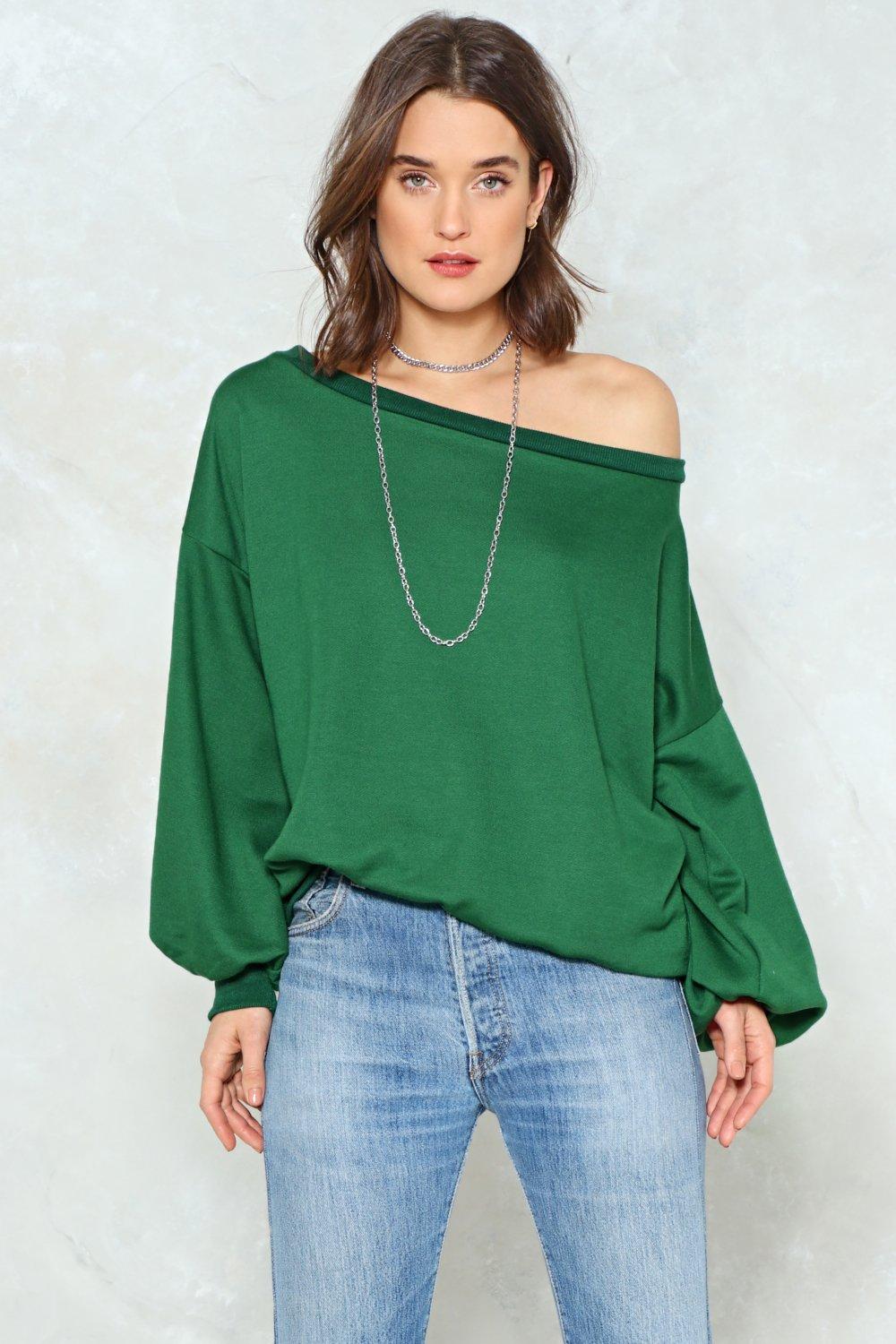 shoulder sweatshirt