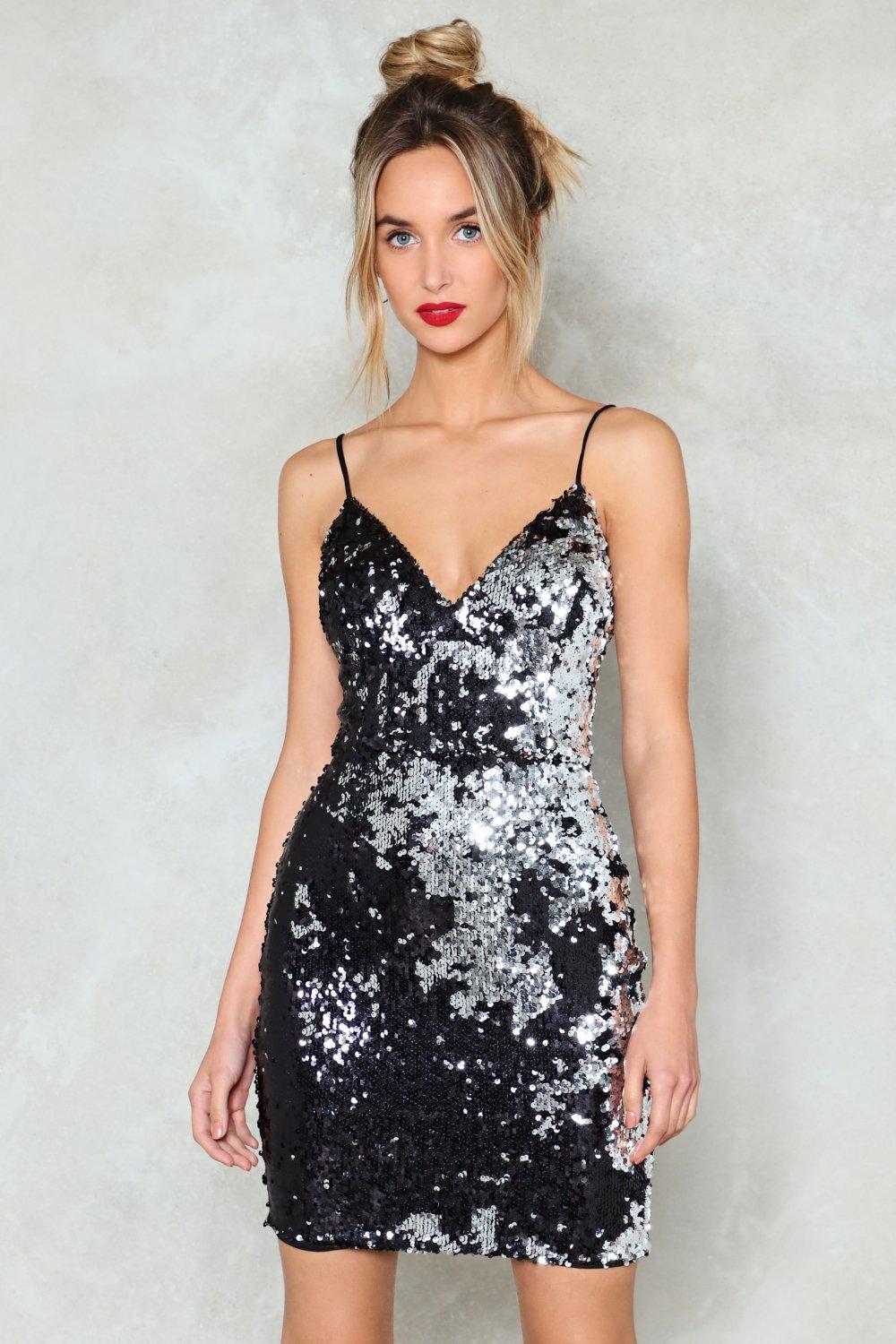 nasty gal glitter dress