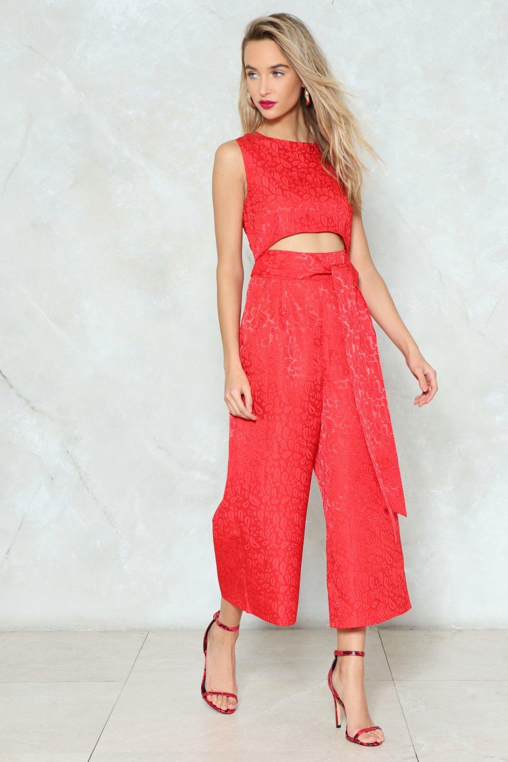 nasty gal red jumpsuit