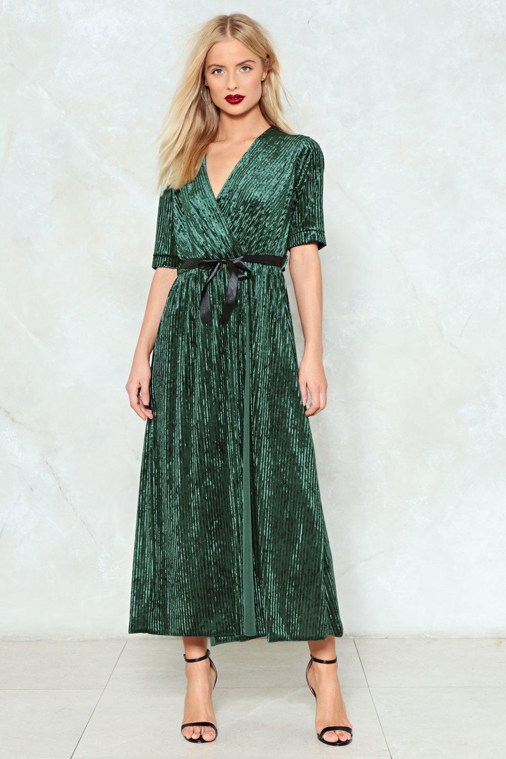 nasty gal green velvet dress