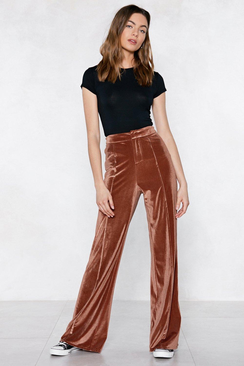 high waisted velvet pants