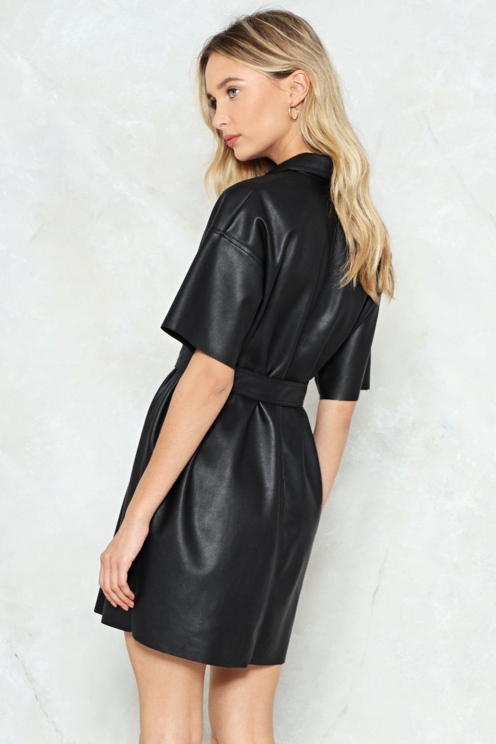 Faux Leather Dress