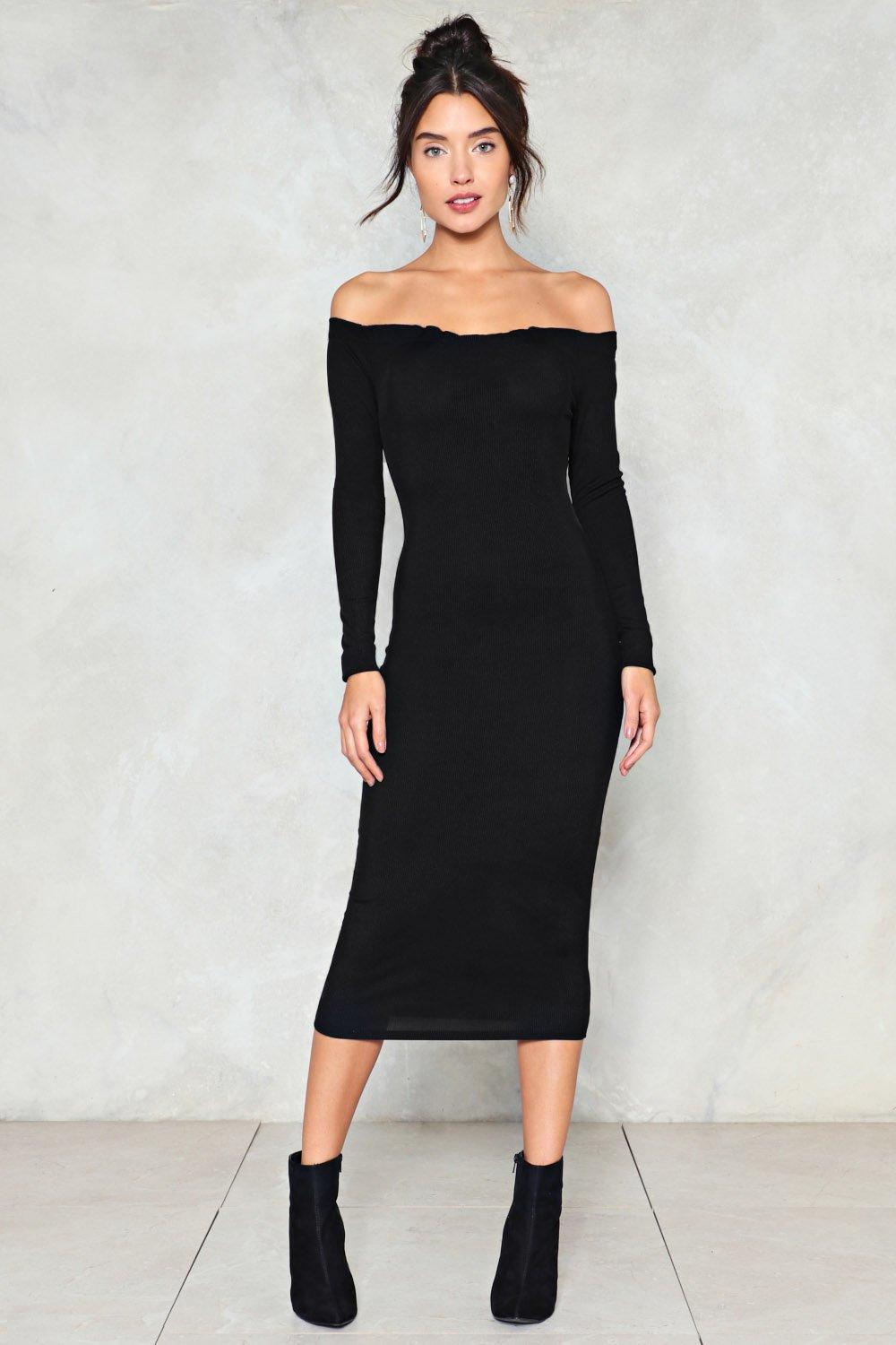 nasty gal off the shoulder dress