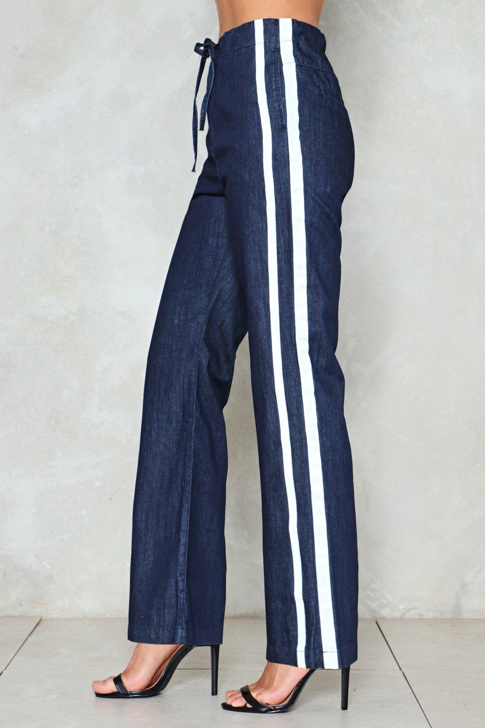 jeans with stripe down leg