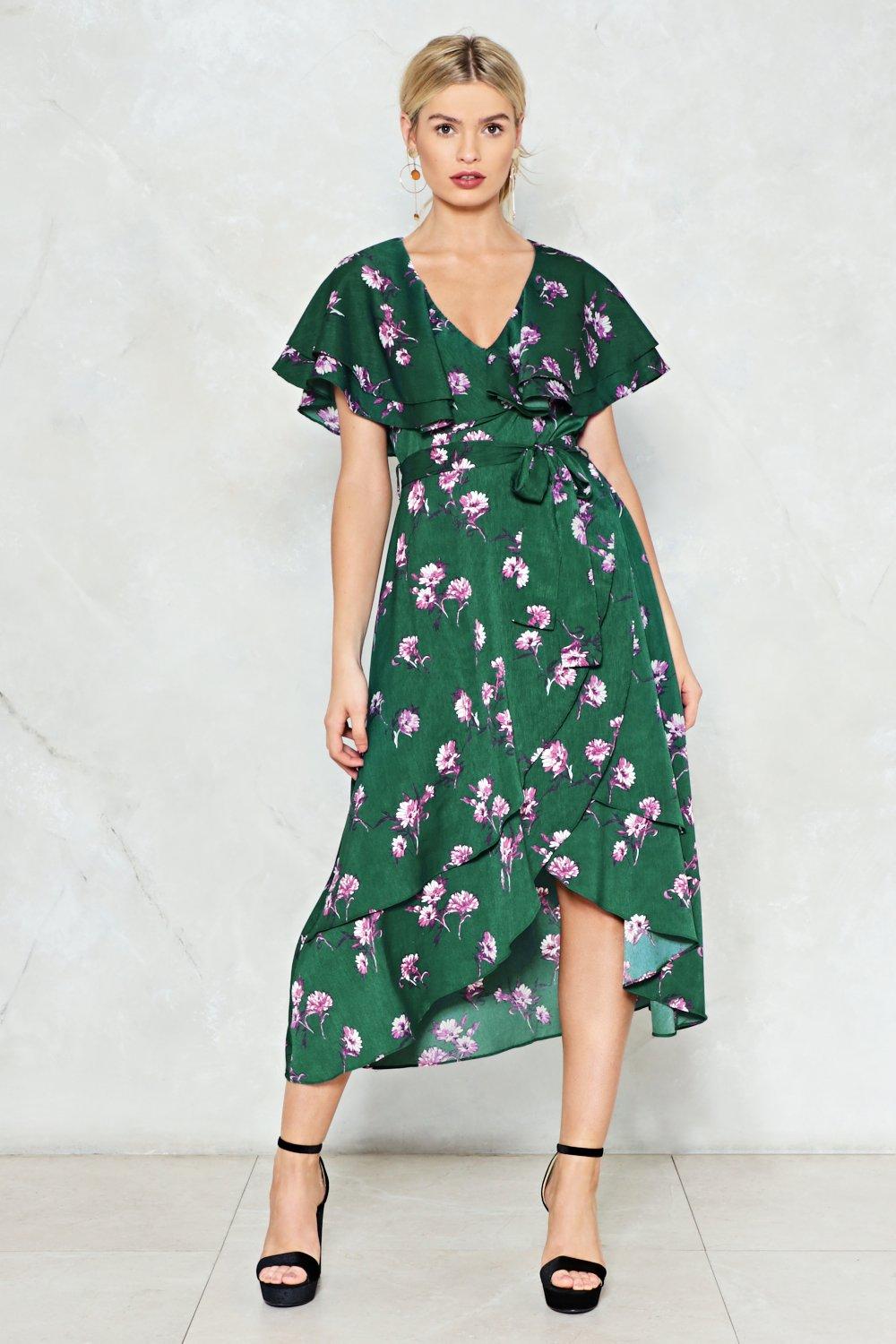 long green floral dress