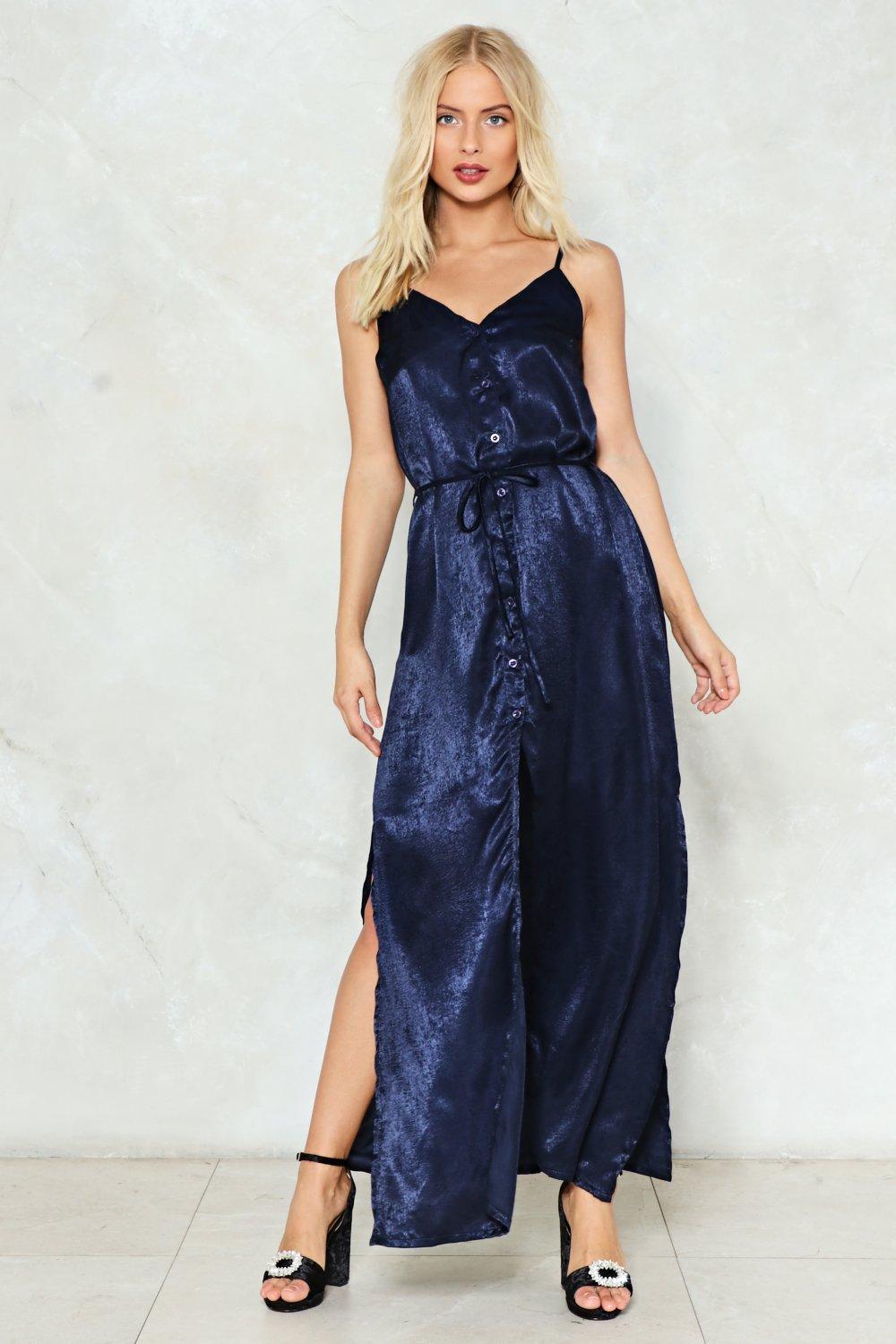satin button down dress