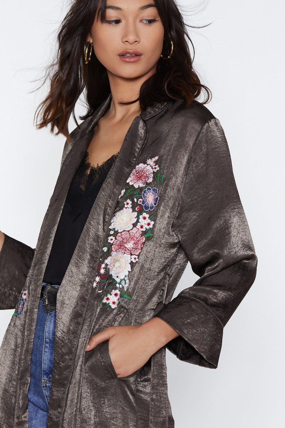 embroidered duster jacket